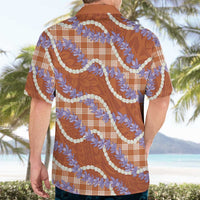 Orange Hawaii Palaka Honohono Pikake Hawaiian Shirt Hawaiian Orchid Lei Polynesian Pattern LT14 - Polynesian Pride
