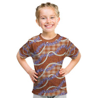 Orange Hawaii Palaka Honohono Pikake Kid T Shirt Hawaiian Orchid Lei Polynesian Pattern LT14 Orange - Polynesian Pride