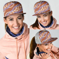 Orange Hawaii Palaka Honohono Pikake Mesh Trucker Cap Hawaiian Orchid Lei Polynesian Pattern LT14 - Polynesian Pride