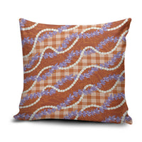 Orange Hawaii Palaka Honohono Pikake Pillow Cover Hawaiian Orchid Lei Polynesian Pattern - Polynesian Pride