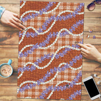 Orange Hawaii Palaka Honohono Pikake Puzzle Hawaiian Orchid Lei Polynesian Pattern - Polynesian Pride