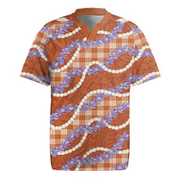 Orange Hawaii Palaka Honohono Pikake Rugby Jersey Hawaiian Orchid Lei Polynesian Pattern LT14 Orange - Polynesian Pride
