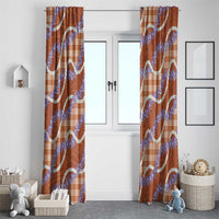 Orange Hawaii Palaka Honohono Pikake Window Curtain Hawaiian Orchid Lei Polynesian Pattern - Polynesian Pride
