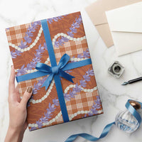 Orange Hawaii Palaka Honohono Pikake Wrapping Paper Hawaiian Orchid Lei Polynesian Pattern LT14 - Polynesian Pride