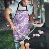 Purple Hawaii Palaka Honohono Pikake Apron Hawaiian Orchid Lei Polynesian Pattern - Polynesian Pride