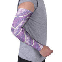 Purple Hawaii Palaka Honohono Pikake Arm Sleeves Hawaiian Orchid Lei Polynesian Pattern - Polynesian Pride