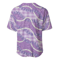 Purple Hawaii Palaka Honohono Pikake Baseball Jersey Hawaiian Orchid Lei Polynesian Pattern LT14 - Polynesian Pride
