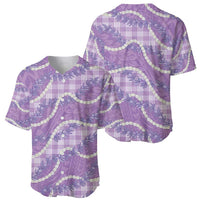 Purple Hawaii Palaka Honohono Pikake Baseball Jersey Hawaiian Orchid Lei Polynesian Pattern LT14 - Polynesian Pride