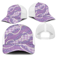 Purple Hawaii Palaka Honohono Pikake Baseball Net Cap Hawaiian Orchid Lei Polynesian Pattern LT14 - Polynesian Pride