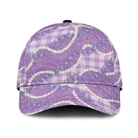 Purple Hawaii Palaka Honohono Pikake Classic Cap Hawaiian Orchid Lei Polynesian Pattern LT14 Universal Fit Purple - Polynesian Pride
