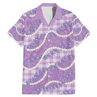 Purple Hawaii Palaka Honohono Pikake Family Matching Mermaid Dress and Hawaiian Shirt Hawaiian Orchid Lei Polynesian Pattern - Polynesian Pride