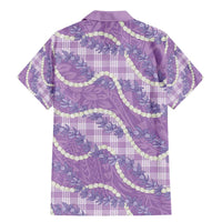 Purple Hawaii Palaka Honohono Pikake Family Matching Mermaid Dress and Hawaiian Shirt Hawaiian Orchid Lei Polynesian Pattern - Polynesian Pride