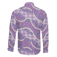 Purple Hawaii Palaka Honohono Pikake Family Matching Mermaid Dress and Hawaiian Shirt Hawaiian Orchid Lei Polynesian Pattern - Polynesian Pride