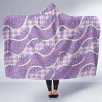 Purple Hawaii Palaka Honohono Pikake Hooded Blanket Hawaiian Orchid Lei Polynesian Pattern LT14 One Size Purple - Polynesian Pride