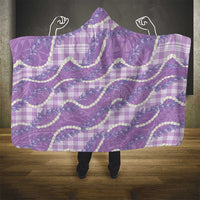 Purple Hawaii Palaka Honohono Pikake Hooded Blanket Hawaiian Orchid Lei Polynesian Pattern LT14 - Polynesian Pride