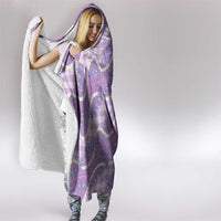 Purple Hawaii Palaka Honohono Pikake Hooded Blanket Hawaiian Orchid Lei Polynesian Pattern LT14 - Polynesian Pride