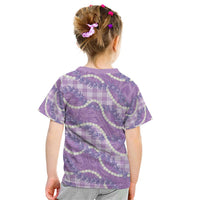 Purple Hawaii Palaka Honohono Pikake Kid T Shirt Hawaiian Orchid Lei Polynesian Pattern - Polynesian Pride