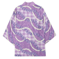 Purple Hawaii Palaka Honohono Pikake Kimono Hawaiian Orchid Lei Polynesian Pattern - Polynesian Pride