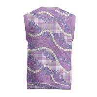 Purple Hawaii Palaka Honohono Pikake Christmas Knitted V-Neck Vest Hawaiian Orchid Lei Polynesian Pattern - Polynesian Pride