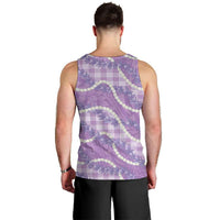 Purple Hawaii Palaka Honohono Pikake Men Tank Top Hawaiian Orchid Lei Polynesian Pattern LT14 - Polynesian Pride