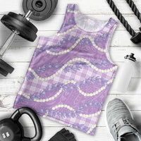 Purple Hawaii Palaka Honohono Pikake Men Tank Top Hawaiian Orchid Lei Polynesian Pattern LT14 - Polynesian Pride