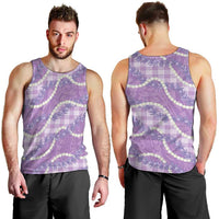 Purple Hawaii Palaka Honohono Pikake Men Tank Top Hawaiian Orchid Lei Polynesian Pattern LT14 - Polynesian Pride