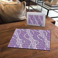 Purple Hawaii Palaka Honohono Pikake Puzzle Hawaiian Orchid Lei Polynesian Pattern - Polynesian Pride