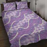 Purple Hawaii Palaka Honohono Pikake Quilt Bed Set Hawaiian Orchid Lei Polynesian Pattern - Polynesian Pride