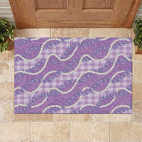 Purple Hawaii Palaka Honohono Pikake Rubber Doormat Hawaiian Orchid Lei Polynesian Pattern LT14 Purple - Polynesian Pride