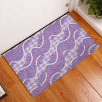 Purple Hawaii Palaka Honohono Pikake Rubber Doormat Hawaiian Orchid Lei Polynesian Pattern LT14 - Polynesian Pride