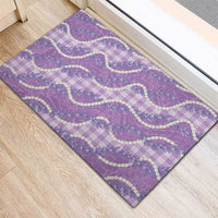 Purple Hawaii Palaka Honohono Pikake Rubber Doormat Hawaiian Orchid Lei Polynesian Pattern LT14 - Polynesian Pride