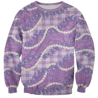 Purple Hawaii Palaka Honohono Pikake Sweatshirt Hawaiian Orchid Lei Polynesian Pattern LT14 Unisex Purple - Polynesian Pride