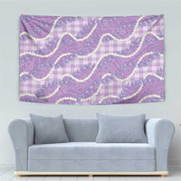 Purple Hawaii Palaka Honohono Pikake Tapestry Hawaiian Orchid Lei Polynesian Pattern - Polynesian Pride