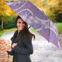 Purple Hawaii Palaka Honohono Pikake Umbrella Hawaiian Orchid Lei Polynesian Pattern - Polynesian Pride