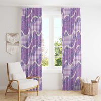 Purple Hawaii Palaka Honohono Pikake Window Curtain Hawaiian Orchid Lei Polynesian Pattern - Polynesian Pride