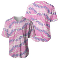 Pink Hawaii Palaka Honohono Pikake Baseball Jersey Hawaiian Orchid Lei Polynesian Pattern LT14 - Polynesian Pride