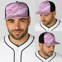 Pink Hawaii Palaka Honohono Pikake Baseball Net Cap Hawaiian Orchid Lei Polynesian Pattern LT14 - Polynesian Pride