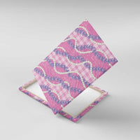 Pink Hawaii Palaka Honohono Pikake Canvas Wall Art Hawaiian Orchid Lei Polynesian Pattern - Polynesian Pride