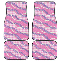 Pink Hawaii Palaka Honohono Pikake Car Mats Hawaiian Orchid Lei Polynesian Pattern - Polynesian Pride