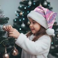 Pink Hawaii Palaka Honohono Pikake Christmas Santa Hat Hawaiian Orchid Lei Polynesian Pattern - Polynesian Pride