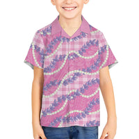 Pink Hawaii Palaka Honohono Pikake Family Matching Mermaid Dress and Hawaiian Shirt Hawaiian Orchid Lei Polynesian Pattern - Polynesian Pride