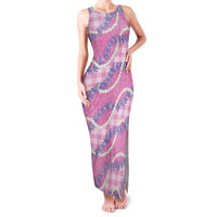 Pink Hawaii Palaka Honohono Pikake Family Matching Tank Maxi Dress and Hawaiian Shirt Hawaiian Orchid Lei Polynesian Pattern - Polynesian Pride