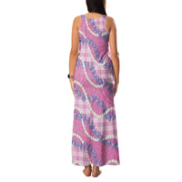 Pink Hawaii Palaka Honohono Pikake Family Matching Tank Maxi Dress and Hawaiian Shirt Hawaiian Orchid Lei Polynesian Pattern - Polynesian Pride
