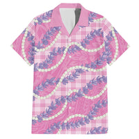 Pink Hawaii Palaka Honohono Pikake Hawaiian Shirt Hawaiian Orchid Lei Polynesian Pattern LT14 Pink - Polynesian Pride