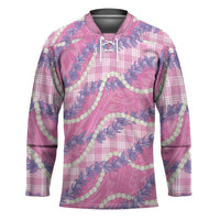 Pink Hawaii Palaka Honohono Pikake Hockey Jersey Hawaiian Orchid Lei Polynesian Pattern LT14 Unisex Pink - Polynesian Pride