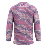 Pink Hawaii Palaka Honohono Pikake Hockey Jersey Hawaiian Orchid Lei Polynesian Pattern LT14 - Polynesian Pride