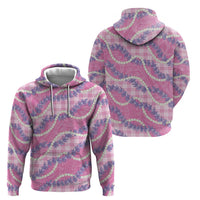 Pink Hawaii Palaka Honohono Pikake Hoodie Hawaiian Orchid Lei Polynesian Pattern - Polynesian Pride