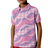 Pink Hawaii Palaka Honohono Pikake Kid Polo Shirt Hawaiian Orchid Lei Polynesian Pattern LT14 Kid Pink - Polynesian Pride