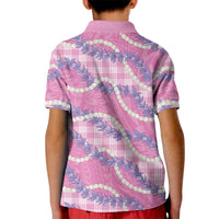 Pink Hawaii Palaka Honohono Pikake Kid Polo Shirt Hawaiian Orchid Lei Polynesian Pattern LT14 - Polynesian Pride