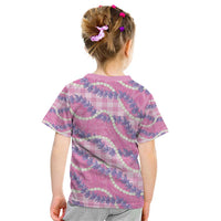 Pink Hawaii Palaka Honohono Pikake Kid T Shirt Hawaiian Orchid Lei Polynesian Pattern LT14 - Polynesian Pride